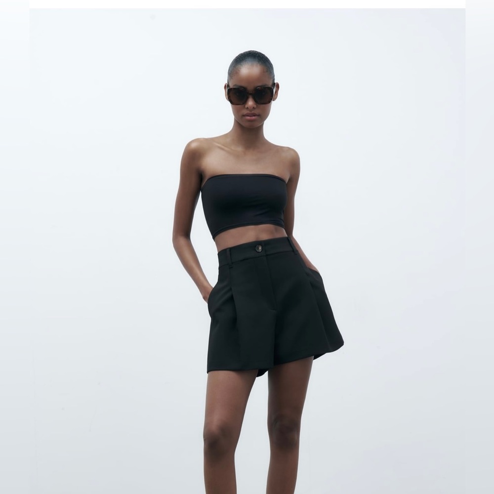 NWT zara high waisted pleaded shorts